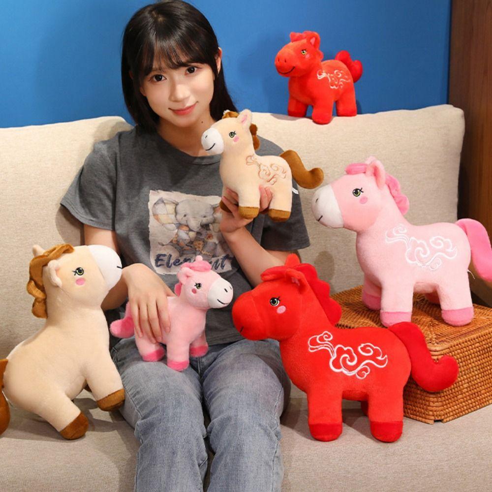 Letter Print Zodiac Horse Figurine 2026 Horse Year Horse Stuffed Animal  Birthday Gift