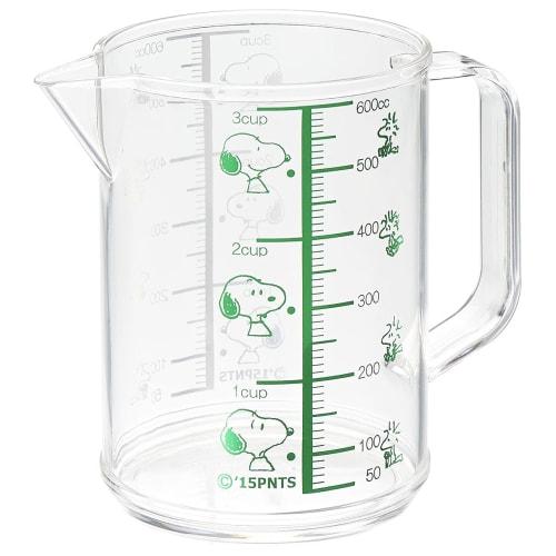 OSK Snoopy Woodstock Measuring Cup, Large, 600ml, Made In Japan, Graduated Measuring Cup, Boiling Water Safe, with Handle, Cute, Stylish, Easy To Use,