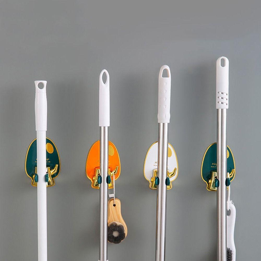 

Wall Mounted Mop Clip Rack Self-adhesive Brush Broom Organizer Broom Hanger Kitchen