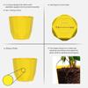 Hexa 8 Inch Pack of 3 Piece Plastic Plant Pot for Home Decor Indoor Plant Pots for Living Room Plastic Flower Pot for Garden (Yellow)