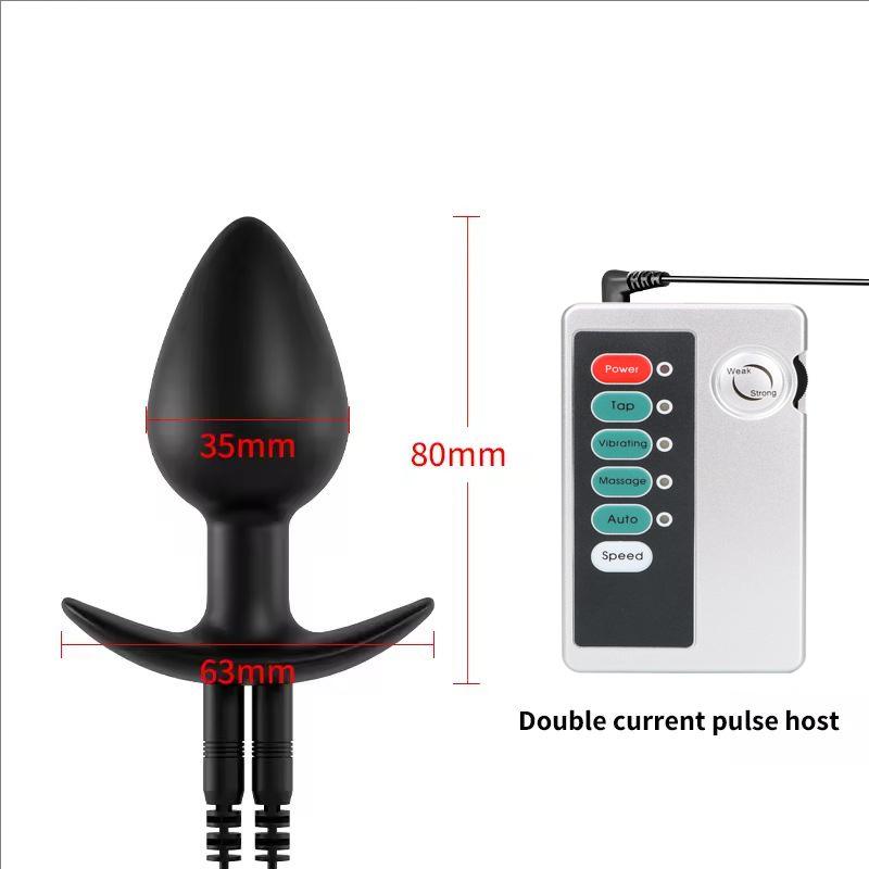 Electrical Shock Vibrator Women's Silicone Anal Plug Wireless Remote Men Prostate Massage Adult Supplies Anal Masturbate Sex Toy