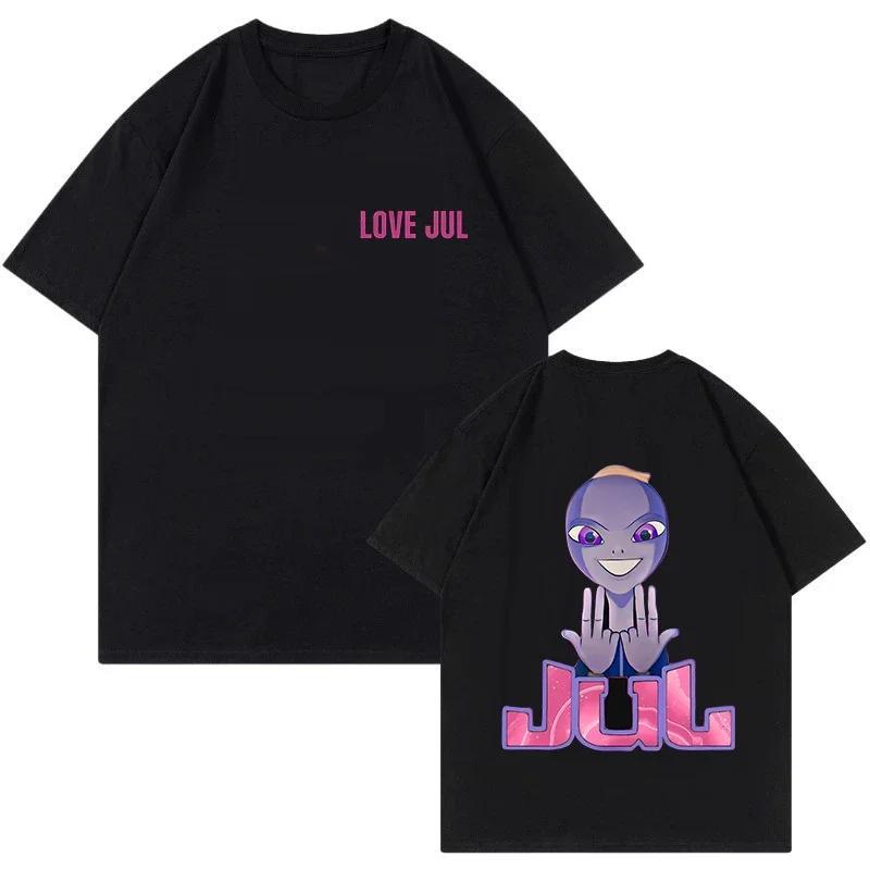 Rapper Jul Grafica Vintage Maglietta Unisex Moda Donna Hiphop T-shirt Divertente Estiva Manica Corta T-shirt Estetica Streetwear