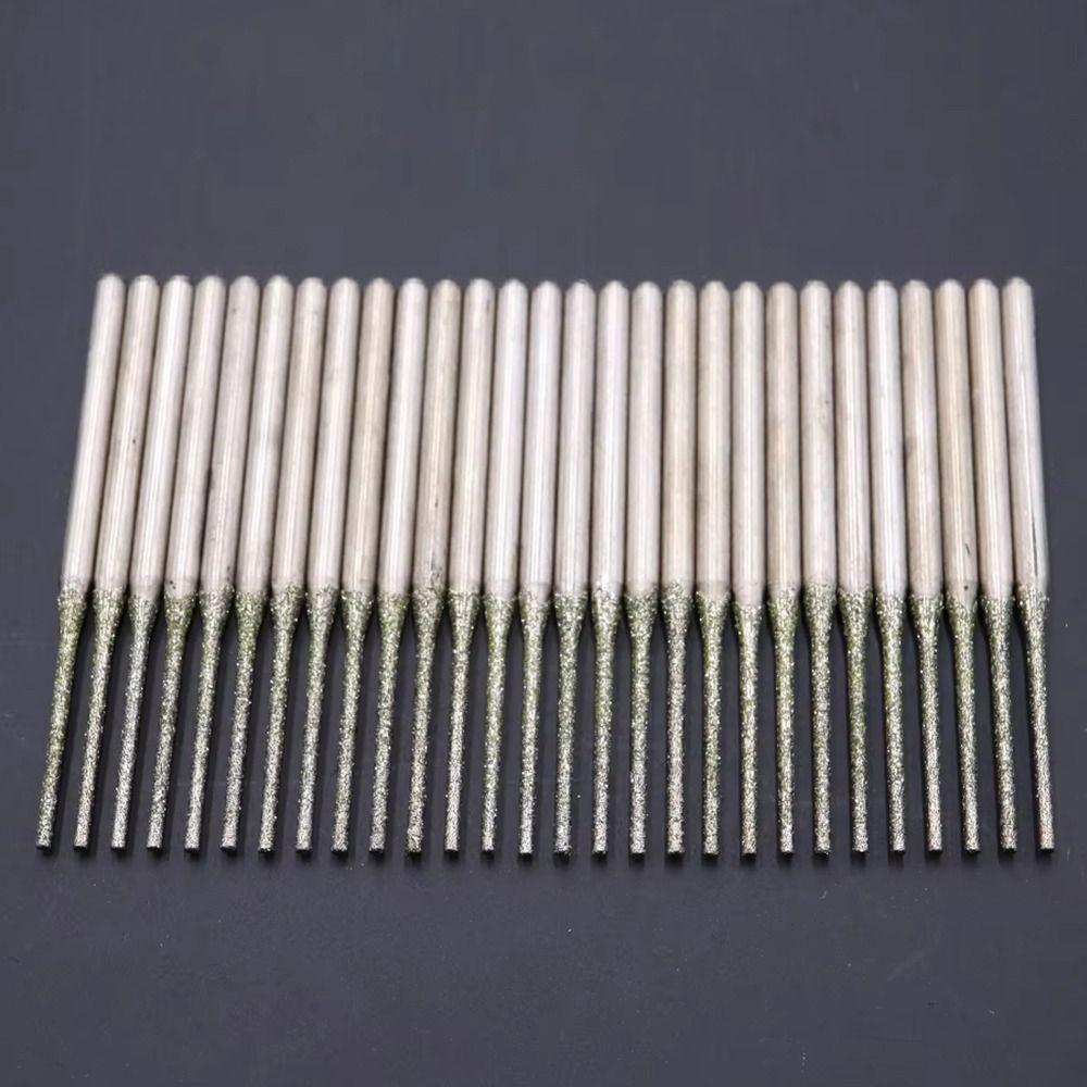 10Pcs 0.8-2.5mm Diamond Coated Drill Bits Silver Grinding Burr Bits  For Drilling Glass Woodworking