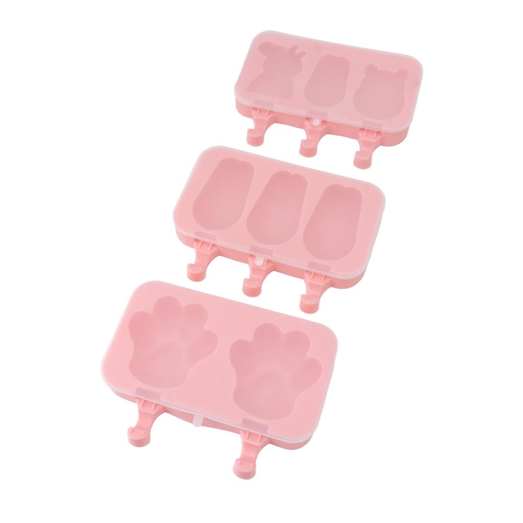 3pcs Ice Cream Bar Mold Food Grade Safe Cold and Heat Resistance Silicone Popsicle Molds for DIY Making