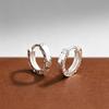 Versatile High-End 925 Sterling Silver Crushed Ice Earrings: Shiny, Unisex Ear Studs & Hoops for Luxury Fashion.