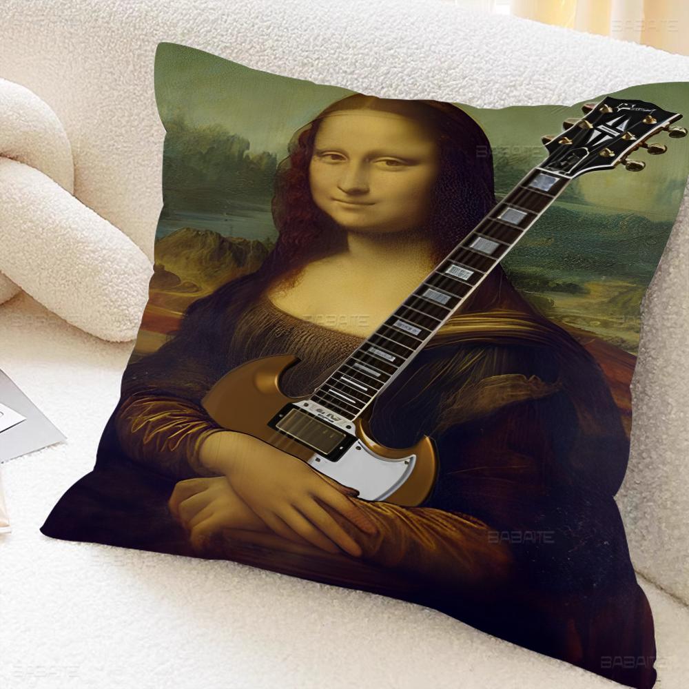 

Funny Mona Lisa Pillow Cover For Bedroom Room And Living Room Sofa Decorative Cushion Cover 16x16Inch