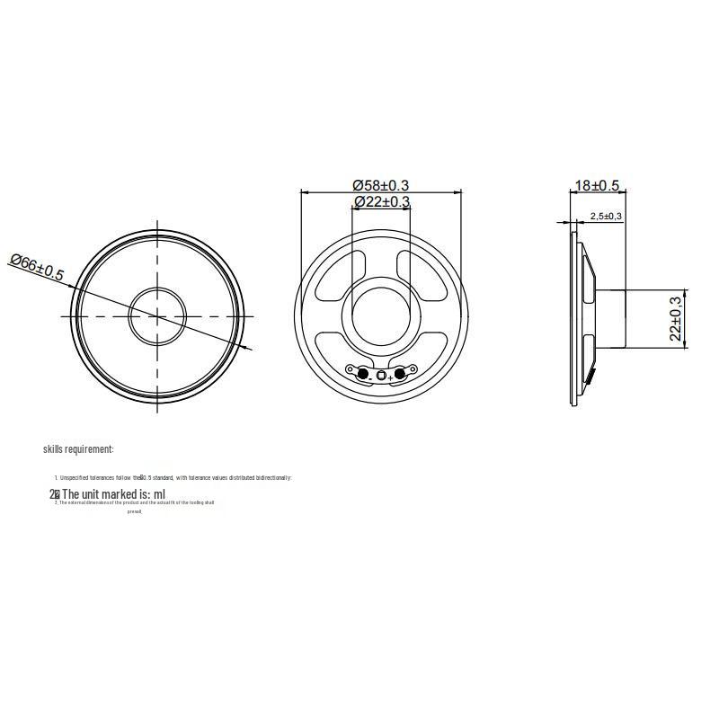 66mm Round 4 Ohm 5W Outdoor AI Voice Waterproof Speaker with Strong Magnet