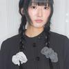 Cozy Stripe Scrunchie Light Grey