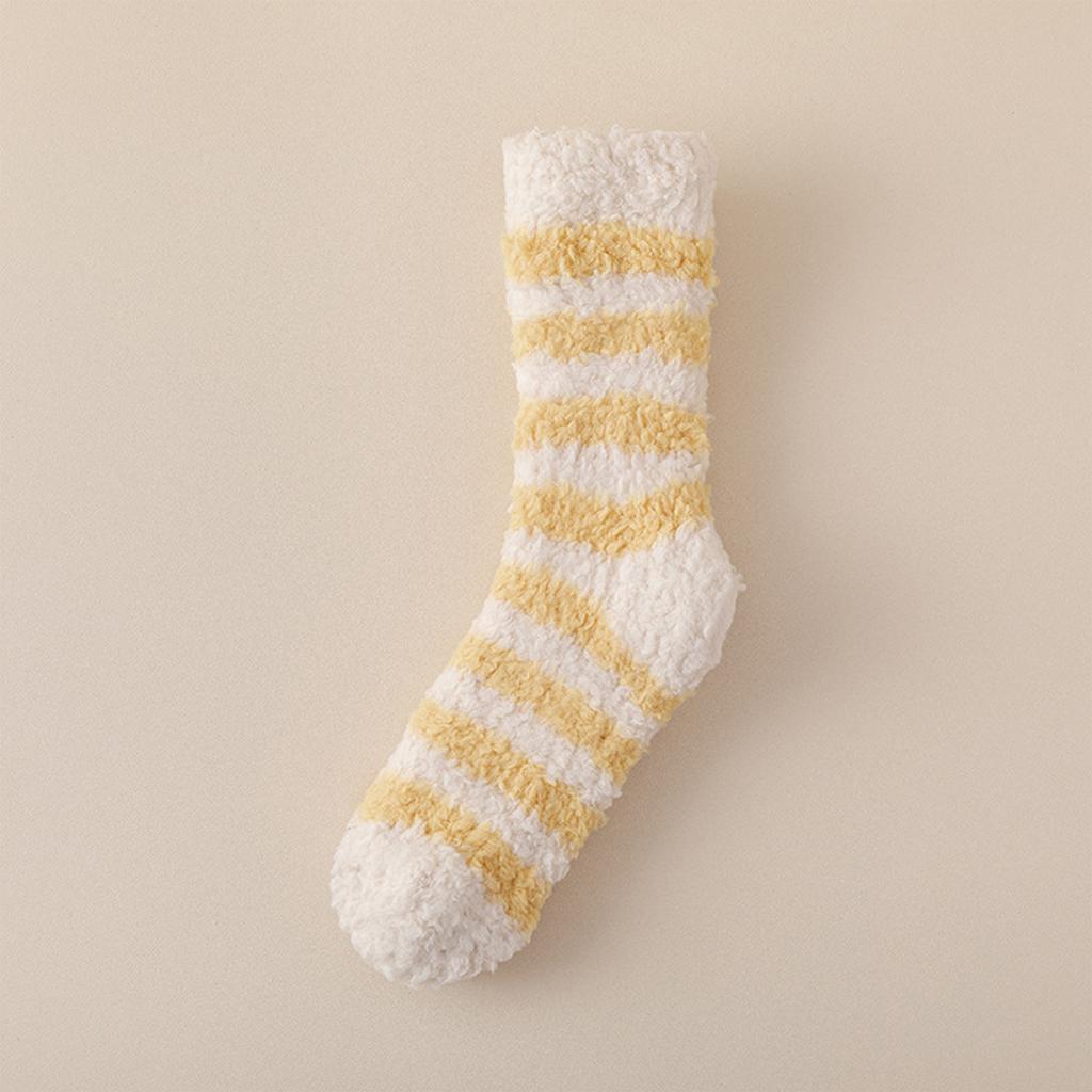 Women's Striped Extra Thick Warm Sleep Socks, Cozy Floor Socks for Lounging at Home