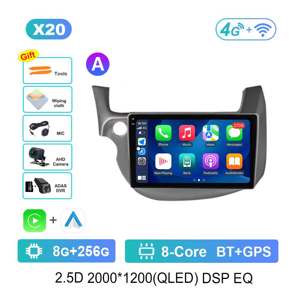 Bluetooth DSP Stereo Car Video Multimedia Player for HONDA FIT JAZZ 2008 - 2013 WiFi Android System 4G GPS QLED Touch Screen