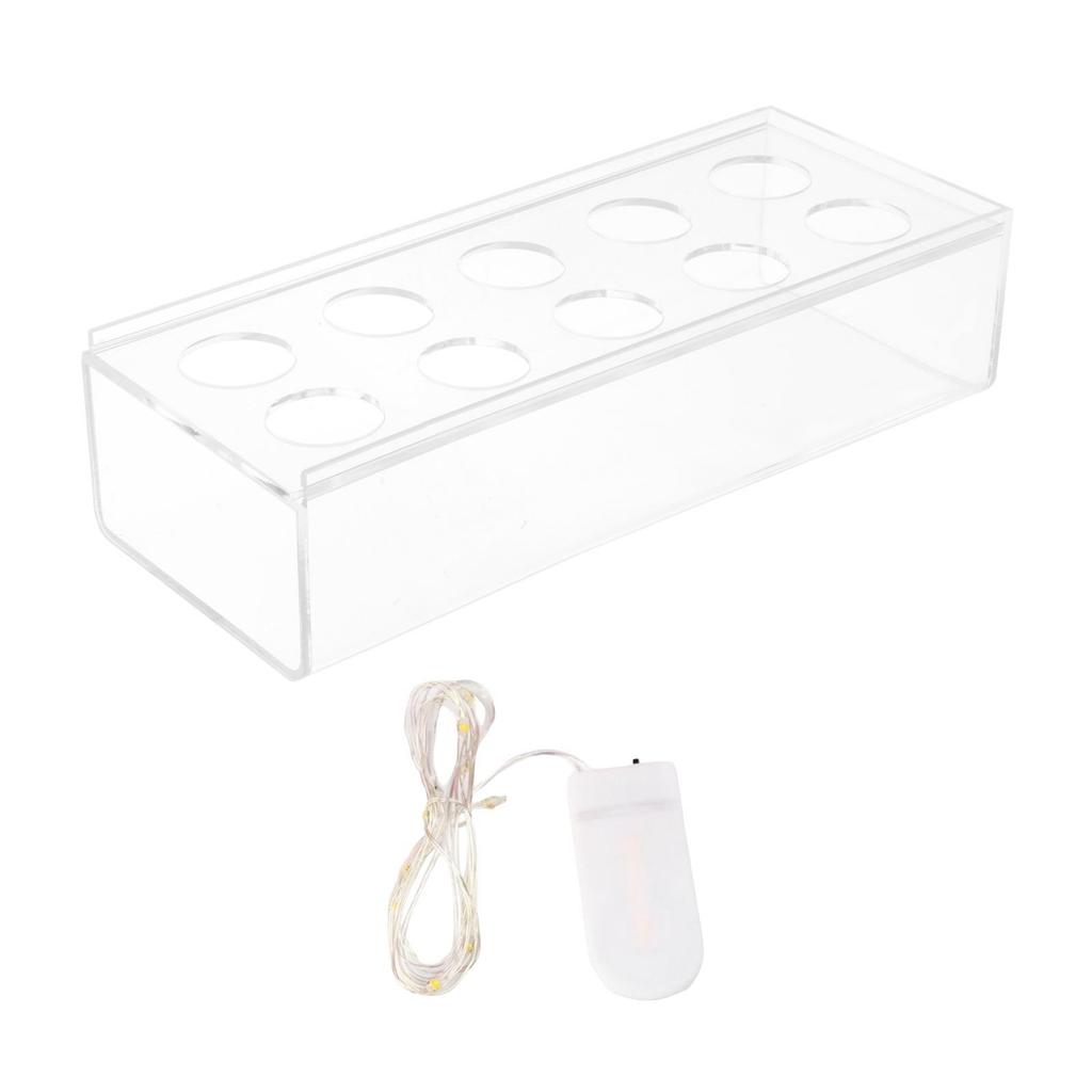 Acrylic Vase Flowers Boxes Water Holder Art Propagation Plant Container LED Lights String Bud