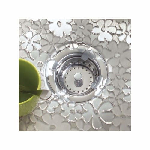 Interdesign Sink Mat, Floral Pattern, Clear, Small, 60860EJ