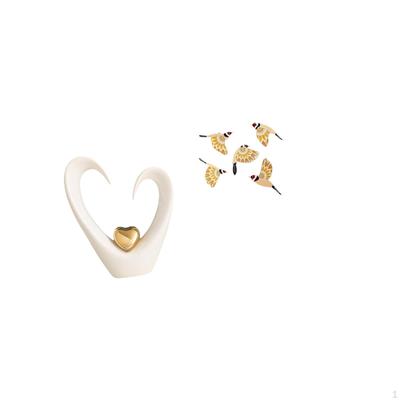 Minimalist Heart Bird Sculpture Decorative Figurine Modern Statue for Shelf Living Room Entrance