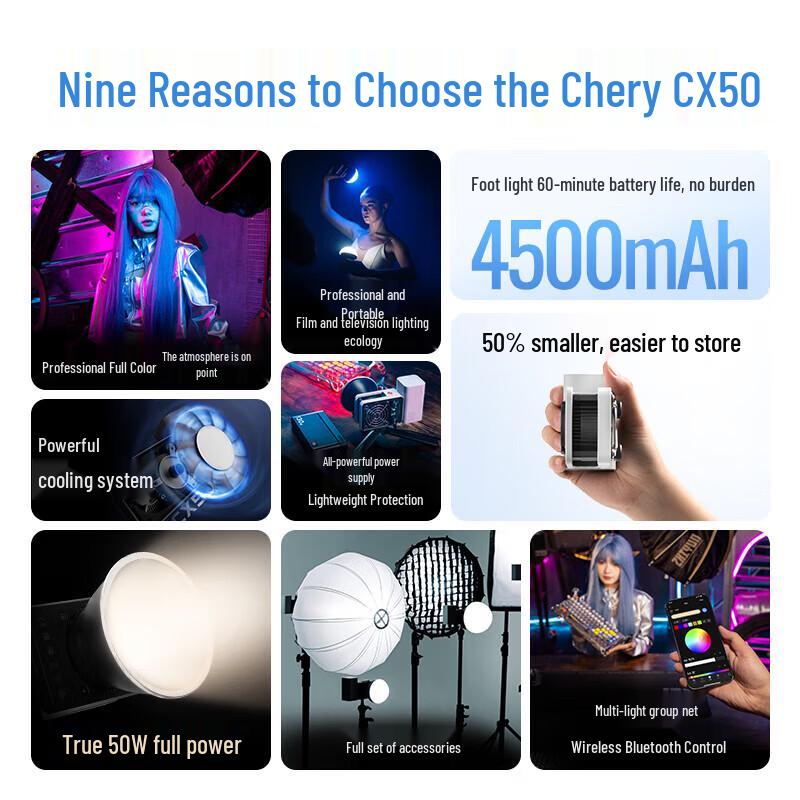 Zhiyun CX50RGB 50W RGB LED Video Light with Silicone Soft Diffuser