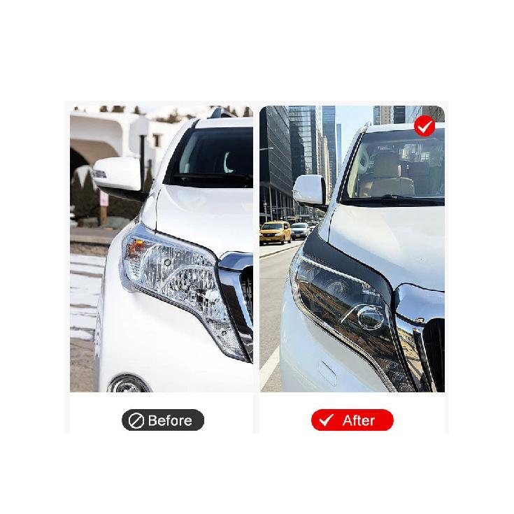 Headlight Eyebrow Trim For Toyota Prado 150 2014 2015 2016 2017 Front Lamp Brow Molding Strip Chrome Styling Car Exterior Parts