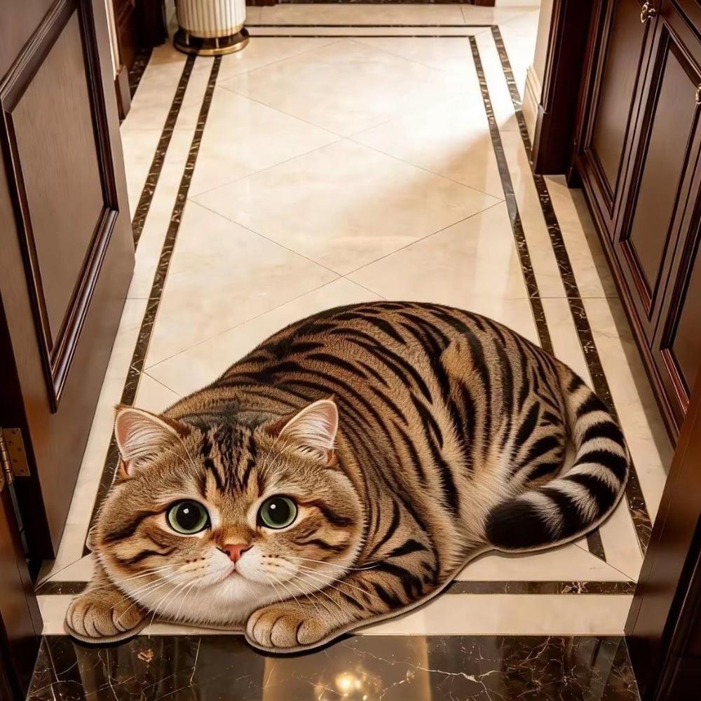 Non-Slip Home Decor Carpet Anti-fouling Cartoon Carpet Soft Cat-Shaped Area Rug  Bedrooms