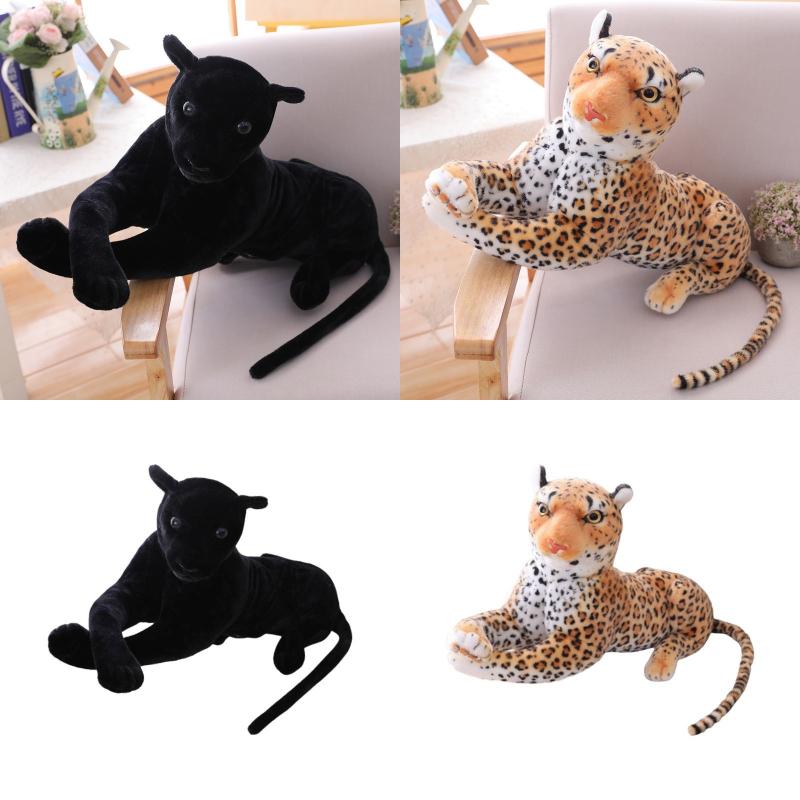 Simulation Plush Leopard Doll Home Decoration Multiple Sizes Black Child Yellow