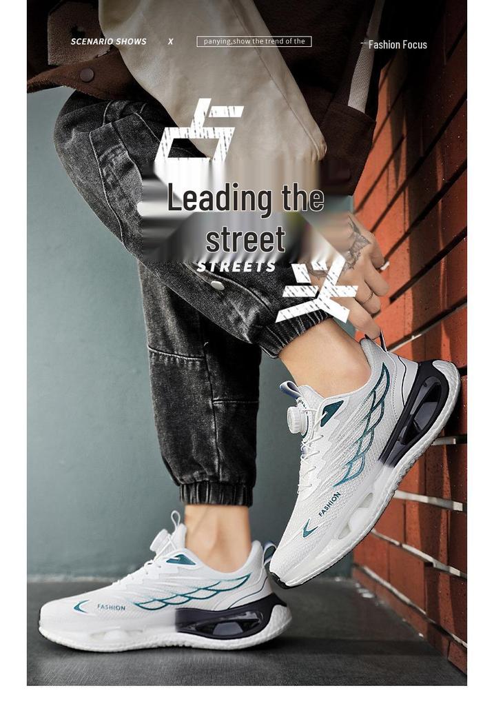 2024 Men's Rotating Buckle Mesh Running Shoes - Breathable, Casual, Trendy, All-Season Footwear