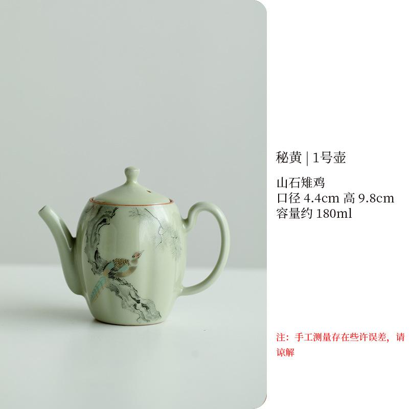 Tetera Antigua Estilo Chino Ru Ware Retro Cerámica Doméstica Tamaño Pequeño Olla Hexagonal Juego de Té Kung Fu Tetera