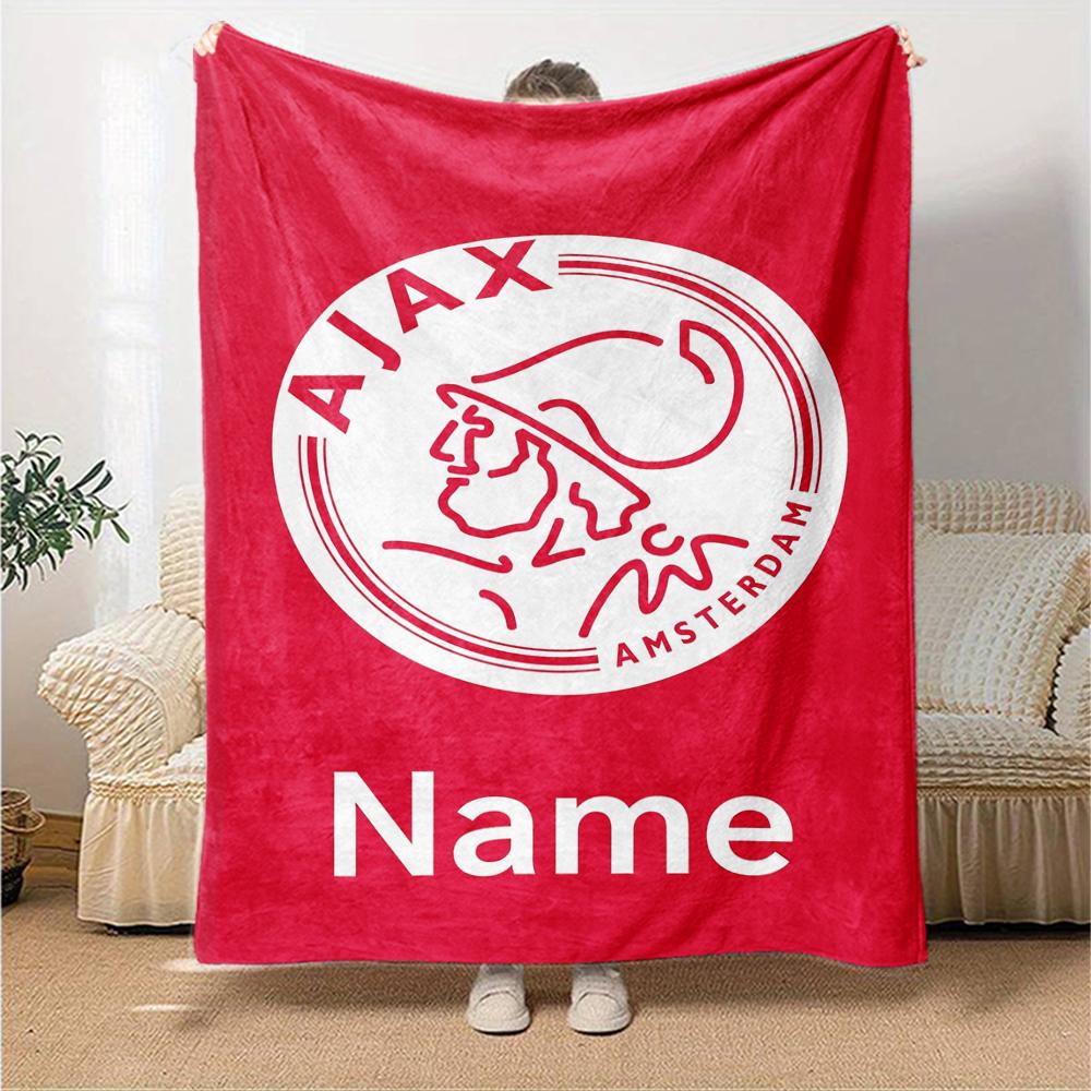 Custom Name Ajax Theme Printed Blanket Perfect For Couch Bed Travel Outdoor Use Machine Washable Cozy Durable