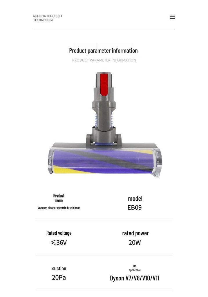 Dyson Vacuum Soft Velvet Roller Brush Head & Nozzle Accessories for V7, V8, V10, V11 Models