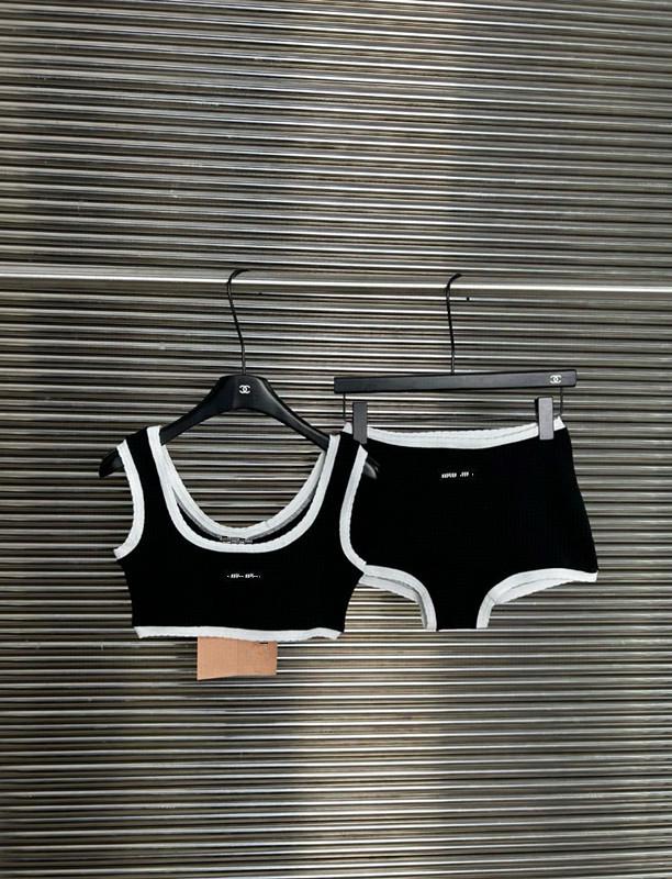 

Нишевый дизайн Черно-белый купальник-майка с волнистой отделкой: Женский облегающий топ на весну/лето Medium чёрный