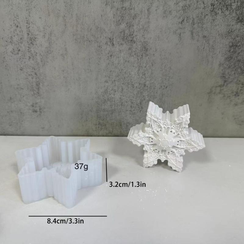 Schneeflocken-Silikonform, DIY-Epoxidharz-Formen, Tischdekorationsform, Duftkerzen- und Gipsherstellungswerkzeug, leicht zu reinigen
