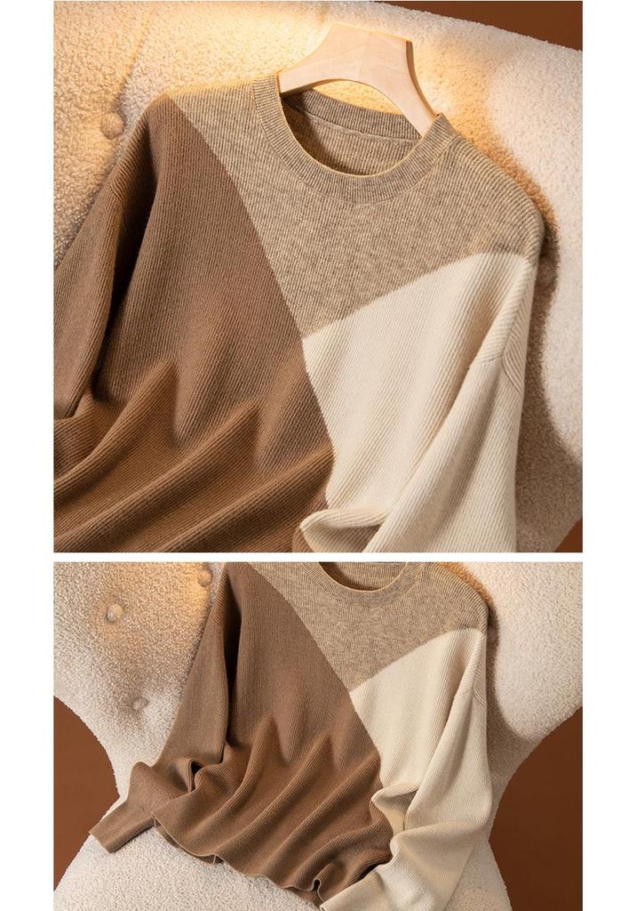2024 Autumn French-Style Pure Wool Sweater: Versatile Knit Pullover