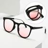 Foldable Sunglasses Women Circular Lenses Easy To Carry Uv400 Full Frame Sunscreen Glasses