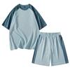 Tuta Sportiva Casual da Uomo Corsa Giacca in Seta Ghiaccio Maglietta a Maniche Corte Pantaloncini Set