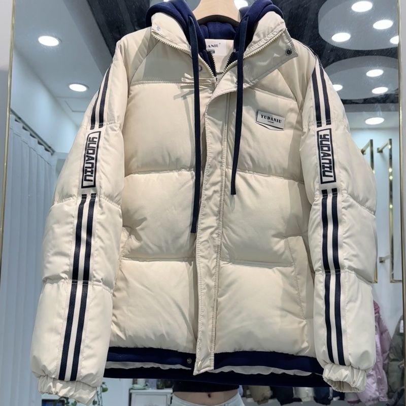 Fashion Winter Coats Woman Fake Two Pieces Parkas Casual Loose Thick Warm Lady Jackets Hooded Oversize Outerwears