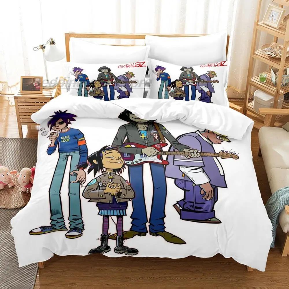 Music Gorillaz Bedding Set 2/3pcs 3D Printed Duvet Cover Pillowcase Adult Single Queen King Size Bedding Set Luxury Gift