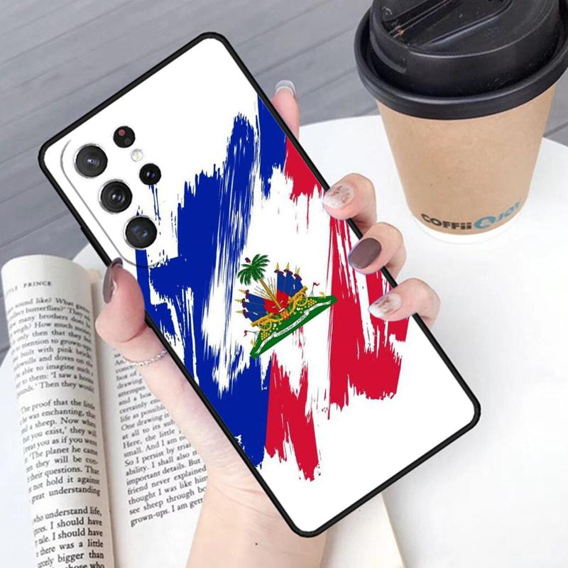 Haiti Haitian Flag phone case Cover For Samsung Galaxy S24 S25 Ultra S21 S22 Ultra S10E Note 10 Plus Note 20 FE S23