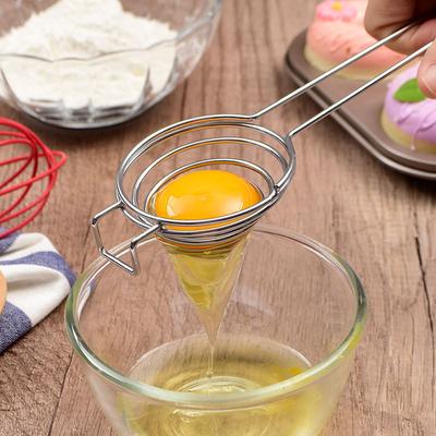 Portable Spiral Stainless Steel Long Handled Egg White Separator Line,household Egg Utensils, Kitchen Accessories, Kitchen Tools