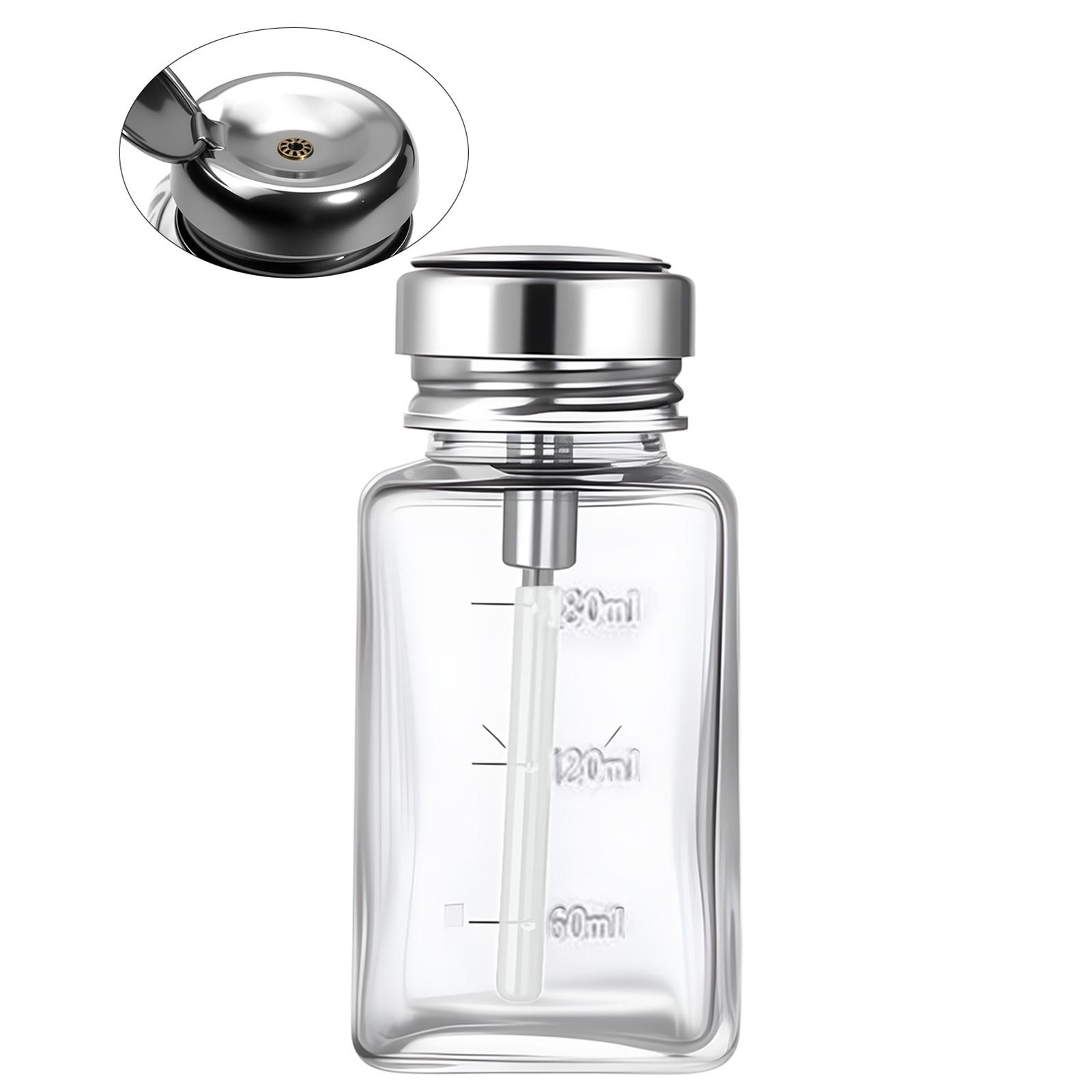 

180ml Nail Glass Bottle Press Funnel Press Type Alcohol Bottle Nail Remover Water Empty Bottle Cleaning Liquid Hydraulic Supplie