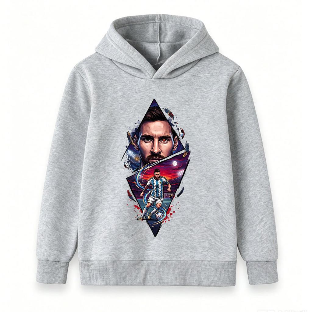 Kinder Jungen Mädchen Fußball Star Grafik Hoodie, Lässiger Pullover Sweatshirt Mit Stilvollem Fußballspieler Druck, Weiches Sportliches Oberteil Für Teen Fußballfans