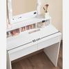 VASAGLE RDT114W01 Dressing Table with Mirror and Bulbs, Cosmetic Table with 2 Drawers and 3 Open Compartments, Dressing Table for Makeup, Modern