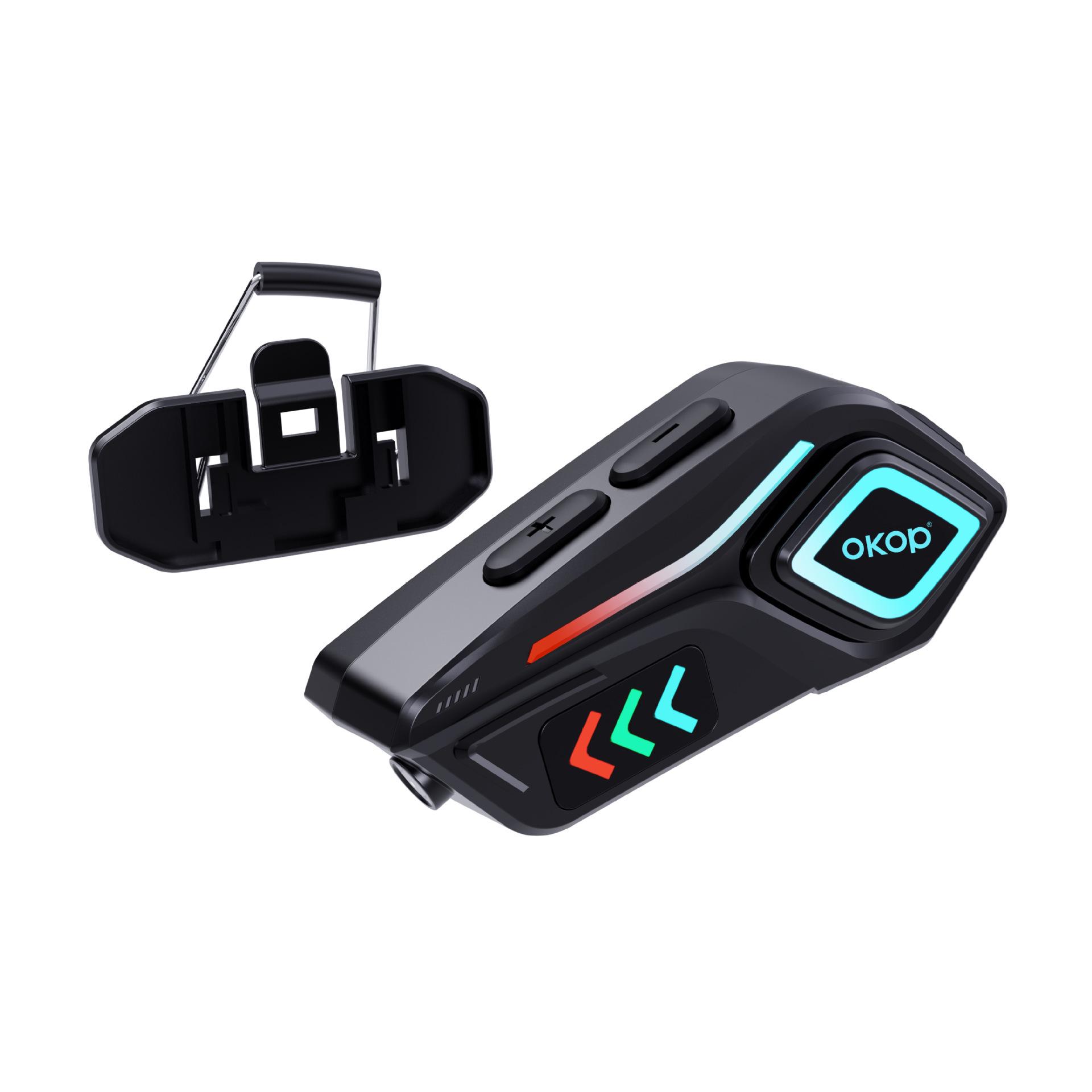 

291 Bluetooth Helmet Headset with Ambient Lighting, Long Battery Life, Noise Reduction, Dual Ear Stereo Calls, Compatible with Various Helmets чёрный