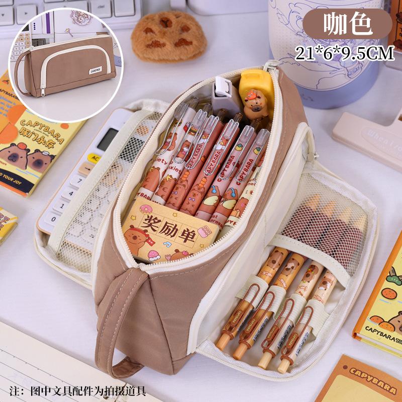 New product, simple and large opening, multi-functional stationery, pencil bag, primary school, junior high school, large capacity and high value