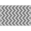 Outdoor Rug, Waterproof, Double-Sided Design, High-Quality Plastic Fiber, Light Grey+White, 121 X 182 Cm