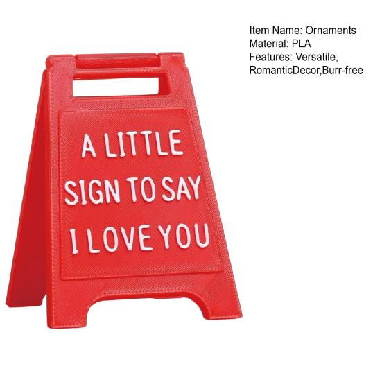 Yousheng 3D Printed Love Sign, Romantic I Love You Desk Decor, Mini Stand for Valentine's Day Wedding, Anniversary Gift for Her