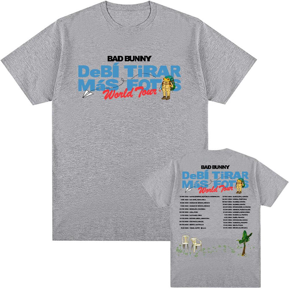 Bad Bunny Debí Tirar Más Fotos World Tour T-shirt  2025 NEW Fashion Unisex Streetwear Cotton Tee Summer Short Sleeve Men T Shirt