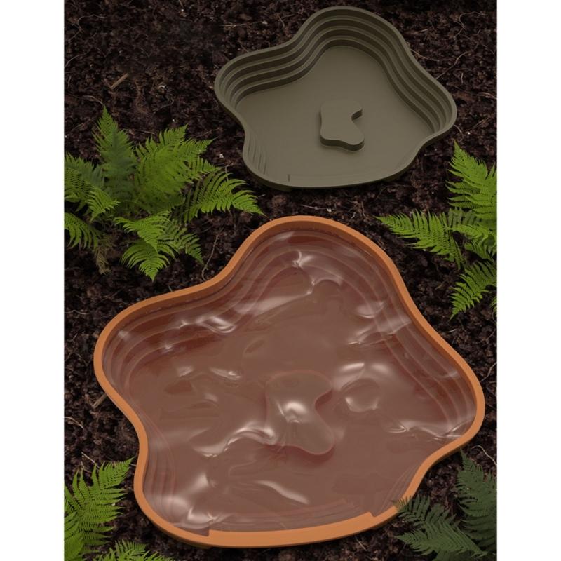 Reptiles Animal Feeding Plate Durable ABS Construction Shallow Water Dish For Turtles Lizards