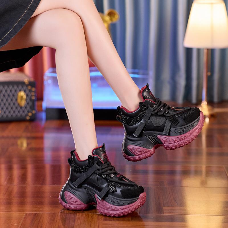 8635 thick-soled dad shoes for women's autumn and winter new models for small people