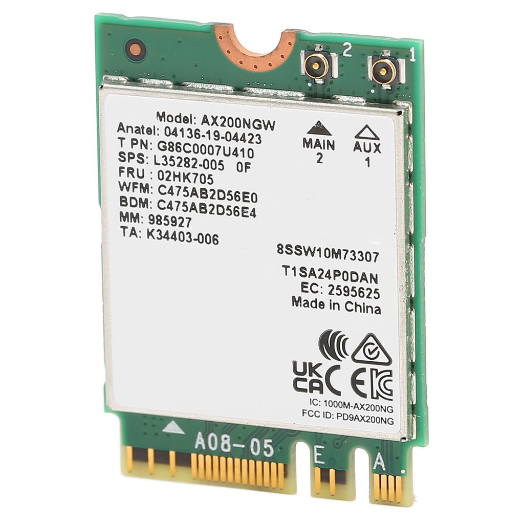 NGFF Network Card WIFI6 Bluetooth 5.1 2.4G 574Mbps 5G 2400Mbps Dual Band Wireless Network Card for Windows 10 11 64bit