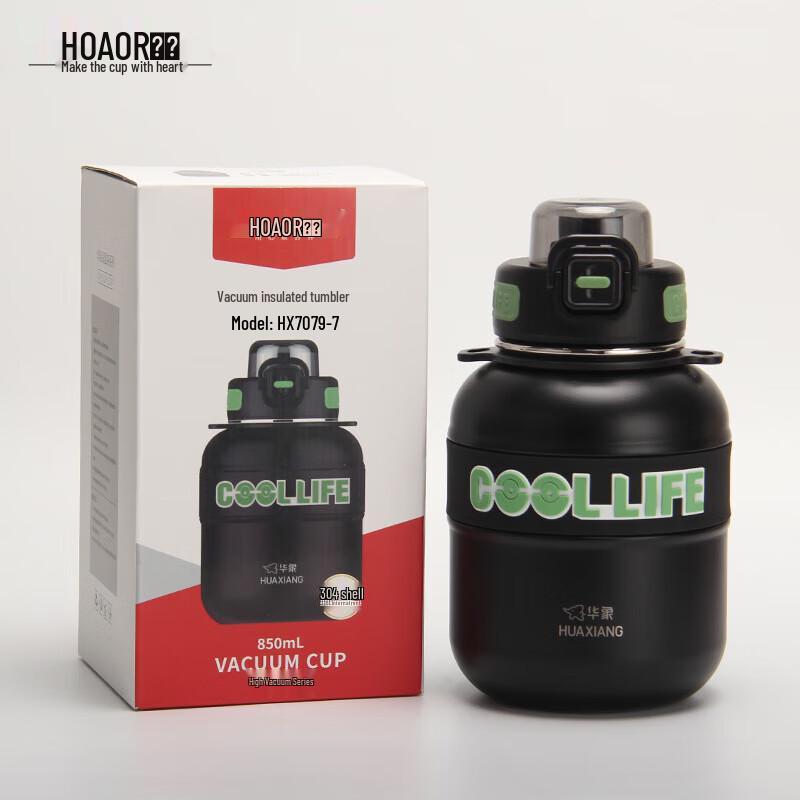 HOAOR Insulated Sports Water Bottle with Straw, 850ml