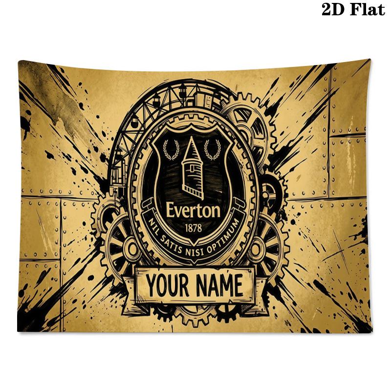 Custom Name Everton Football Club Printed Tapestry – Wall Hanging for Bedrooms, Dorms, and Home Decor