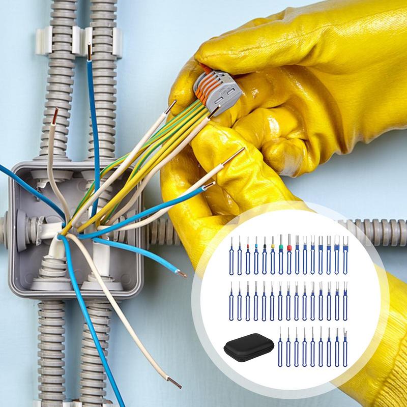 Verktygssats för borttagning av terminaler 36 st Blå verktygssats för borttagning av stift För avstiftning Automobil Terminal Frigöringssats Terminalutkastare Med