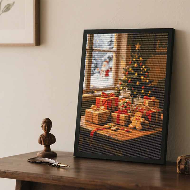 DIY Diamond Painting Kit Christmas Tree 5D Full Drill Canvas Art Holiday Decor Relaxing Stress Relief Craft for Adults and Beginners