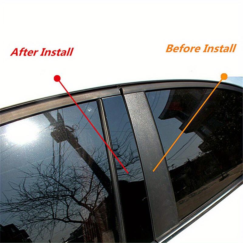 6Pcs Window Door Trims Cover Car BC Pillar Posts Stickers Glossy Black Exterior Parts For Honda Accord CM4/5/6/7/8 2003-2007